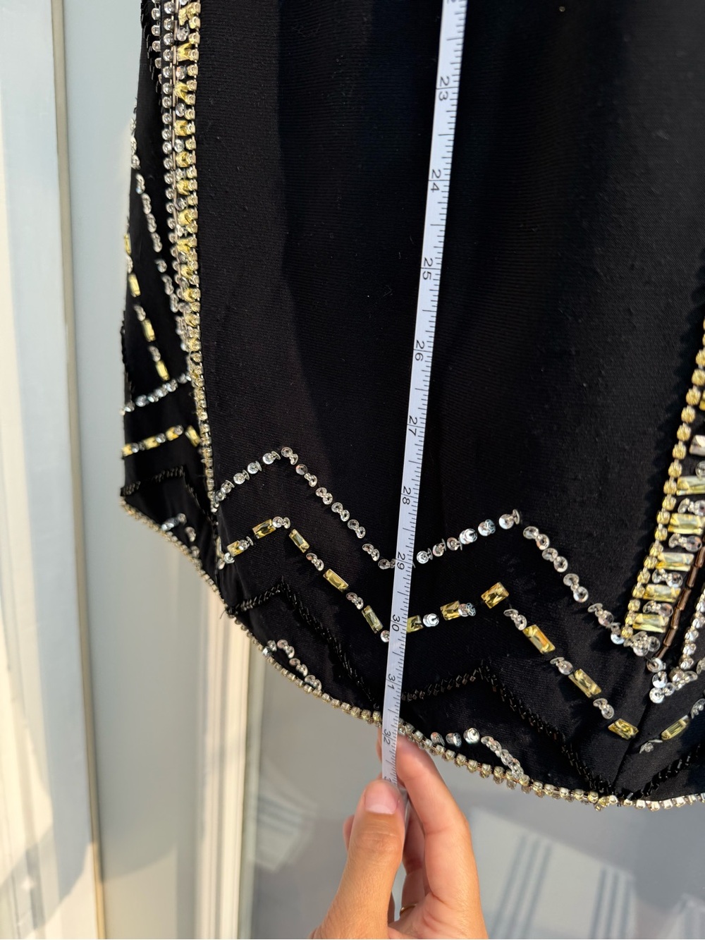 Rachel Allan Black Mini Dress with Gold Embellishment - Picture 4 of 7